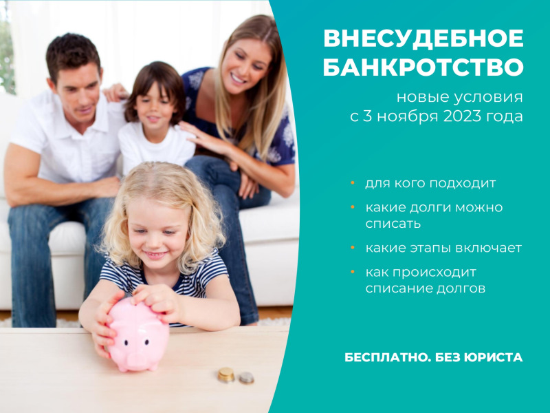 Внесудебное банкротство — новые условия с 3 ноября 2023 года.